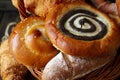 Mix of bread close up image, traditional russian cuisine