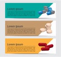 Mix Capsule Medicine Pills With Text Background Banner Vector Design Royalty Free Stock Photo