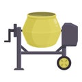 Mix cement icon cartoon vector. Concrete mixer Royalty Free Stock Photo