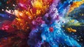 A mix of chemical compounds erupts into a glorious display of bright and bold explosions each one a new color sensation