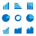 Mix concept graph chart and data analytics icon for infographic information presentation Royalty Free Stock Photo