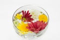 Mix cut flower in the glass