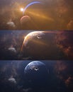 Mix of 3D rendering The Planet Earth, World with sun. Realistic Hiqh quality 3 vertical illustration