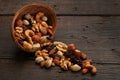 Mix of delicious nuts in a bowl