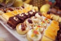 Mix of delicious small cakes Royalty Free Stock Photo