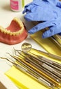 Mix of Dental tools in stomatological clinic Royalty Free Stock Photo