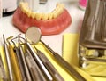 Mix of Dental tools in stomatological clinic Royalty Free Stock Photo