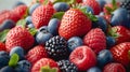 Mix of different fresh berries as background, banner design Royalty Free Stock Photo