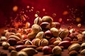 Mix of different nuts as background close-up Royalty Free Stock Photo