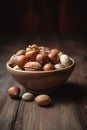 Mix of different nuts as background close-up Royalty Free Stock Photo