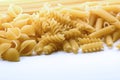 A mix of different types of pasta