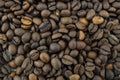 Mix of different types of roasted coffee beans. Background Royalty Free Stock Photo
