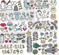 Mix of doodle images. vol. 4 Royalty Free Stock Photo