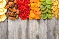 Mix of dried and candied fruit Royalty Free Stock Photo
