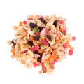 Mix of dried fruits and nuts Royalty Free Stock Photo