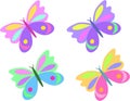 Mix of Four Butterflies