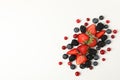 Mix of fresh berries on white background top view Royalty Free Stock Photo