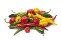 Mix of fresh hot chili peppers Royalty Free Stock Photo