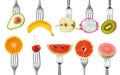 Mix fruit for diet with fork