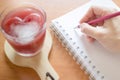 Mix Fruit Juice On Writer Work Table