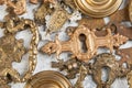 Mix of furniture old vintage retro hardware Royalty Free Stock Photo