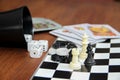 Variety table games on wooden background