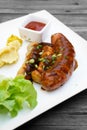 Mix grilled sausage Royalty Free Stock Photo