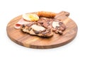 mix grilled steak on wood plate Royalty Free Stock Photo
