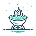 Mix icon for Barbecue, picnic and fire