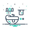 Mix icon for Bathroom, toilet and water