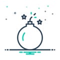 Mix icon for Bomb, thill and explosive Royalty Free Stock Photo