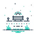 Mix icon for Garden, bench and nature