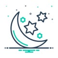 Mix icon for Muslim, moon and islamic