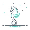 Mix icon for Seahorse, horse and mammal Royalty Free Stock Photo