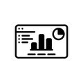 Black solid icon for Slides, graph and chart Royalty Free Stock Photo