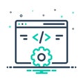 Mix icon for Web Development, web and code Royalty Free Stock Photo
