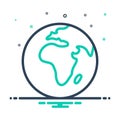 Mix icon for Worlds, globe and landmark