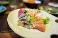 Mix japanese sashimi small set Royalty Free Stock Photo