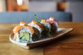 Mix maki sushi roll japanese food Royalty Free Stock Photo