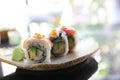 Mix maki sushi roll japanese food Royalty Free Stock Photo