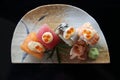 Mix maki sushi roll japanese food Royalty Free Stock Photo