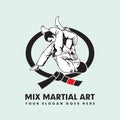 Mix martial logo , fighter logo vector