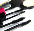 Mix of mascara brushes over white Royalty Free Stock Photo