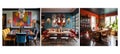 mix-and-match eclectic dining room interior design ai generated