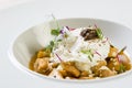 Mix of mushrooms with poached egg Royalty Free Stock Photo