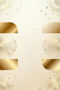 Abstract design featuring a light cream background with metallic gold elements. Royalty Free Stock Photo