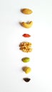 mix nut on white background