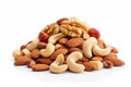 Mix nuts almond, cashew, walnut isolated on white background