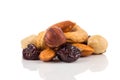 Mix nuts, dry fruits and grapes Royalty Free Stock Photo