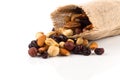 Mix nuts, dry fruits and grapes Royalty Free Stock Photo